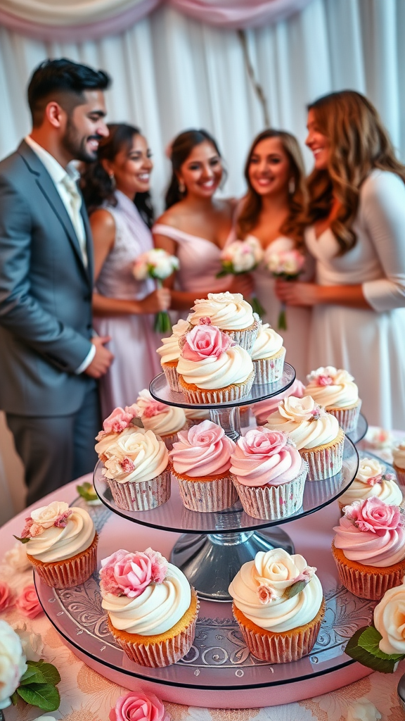 'These wedding cupcakes were a delightful addition to our celebration! They not only looked gorgeous but also tasted even better than I anticipated. Every single guest enjoyed them immensely, making our special day even sweeter and more memorable.' which is a sub-description of the title 'Discover the Delight of Cupcakes'