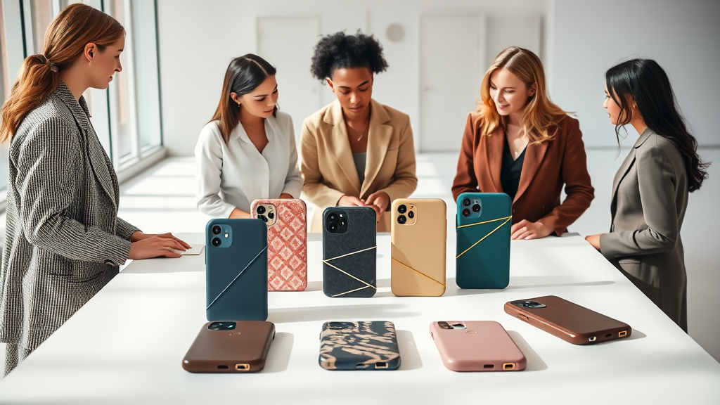 'Chic Safeguarding Solutions' which is a sub-description of the title 'Discover the Ultimate Phone Backcover'