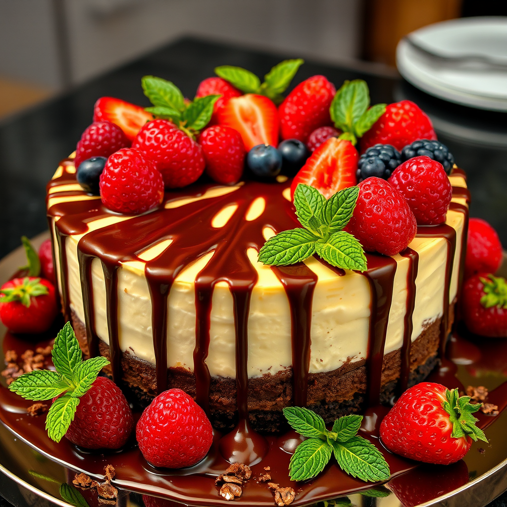 'Decadent Brownie Cheesecake Delight' which is a sub-description of the title 'Best Brownies to Indulge in 2023'